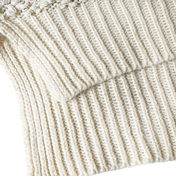 POL ANTHROPOLOGIE CREAM HOODIE SWEATER  CHUNKY KNIT COZY SOFT GIRL LARGE - Picture 9 of 9